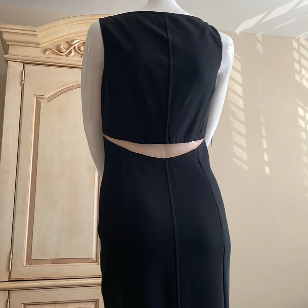 MICHAEL KORS COLLECTION Scoop Neck Empire Waist Nude Mesh Cut Out Pencil Dress 8 - Picture 7 of 12